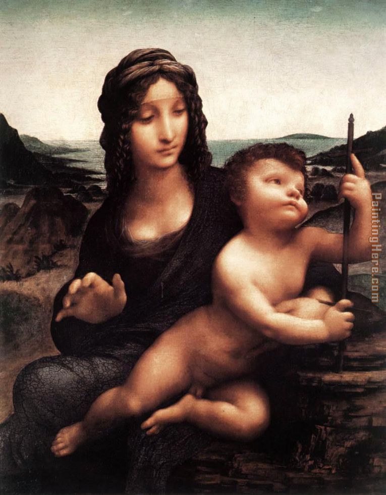 Madonna with Yarnwinder painting - Leonardo da Vinci Madonna with Yarnwinder art painting
